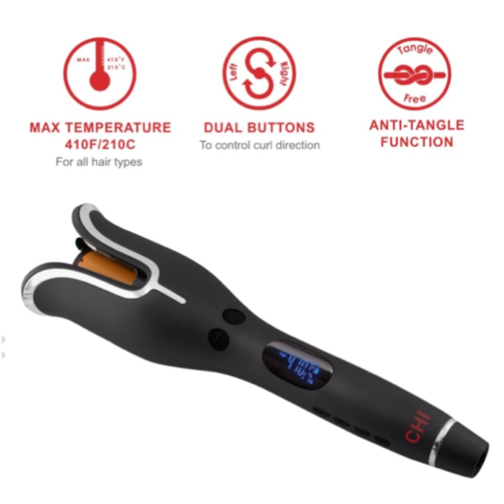 CHI Spin N Curl - Automatic Rotating Ceramic Barrel– Matte Black